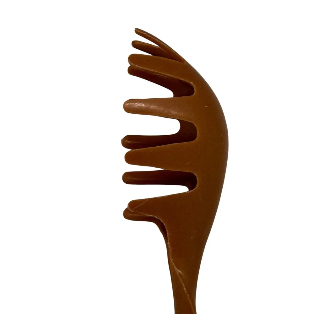 VTG Pasta Server Spaghetti Claw Spoon Utensil Brown Retro Kitchen Made‎ in USA